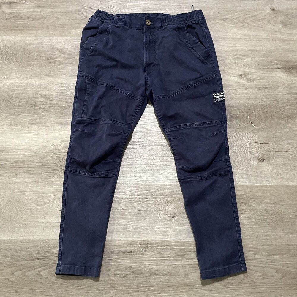 G-Star RAW Navy Blue Rackam 3D Slim Trainer Pants Mens size 33x27